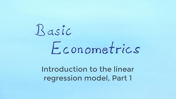 The linear regression model, part 1