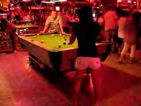 Soi 7, Pattaya, Sexy Lady Playing Pool