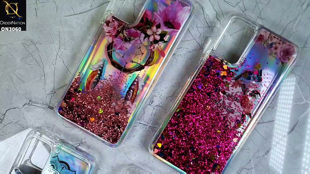 Vivo Y31 Cover - Design 4 - Trendy Moving Liquid Glitter Shine Soft Borders Case