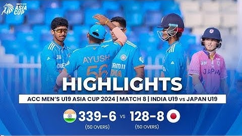 India U19 vs Japan U19 | ACC Men's U19 Asia Cup_Highlights | Match 8