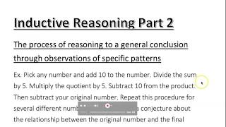 Inductive Reasoning | Part 2