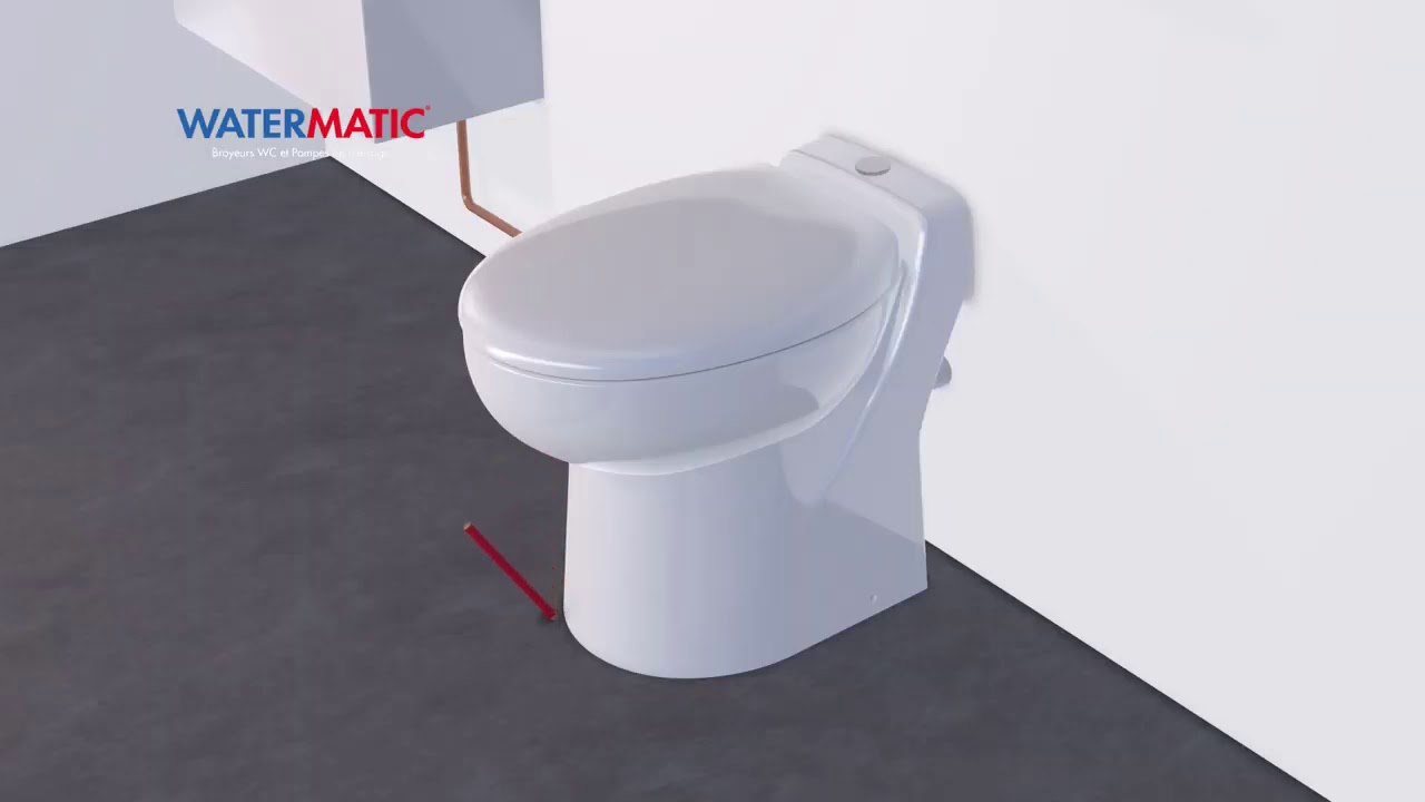 Cuvette WC à broyeur intégré silence - W30SP - WATERMATIC - YouTube