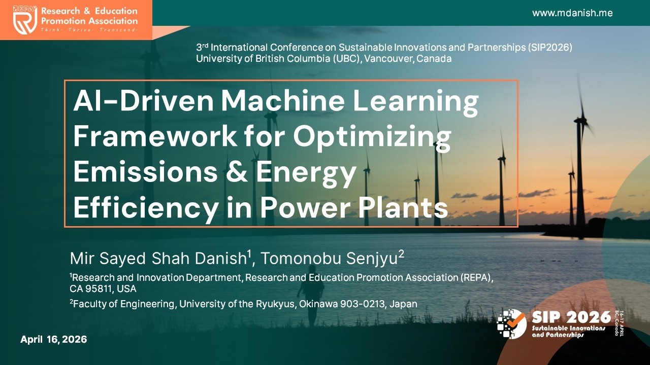 Dr. Mir Sayed Shah Danish Keynote | AI in Energy Systems & Power Plant ...