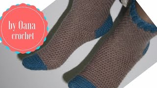 Crochet toe up socks without seam  by Oana