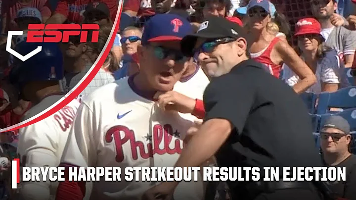 Phillies manager tossed after Bryce Harper argues strike-3 call | MLB on ESPN