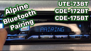 Alpine UTE73BT CDE172BT CDE175BT Bluetooth Pairing Instructions