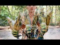 Wow! Big Shrimp Recipe Cooking in Forest