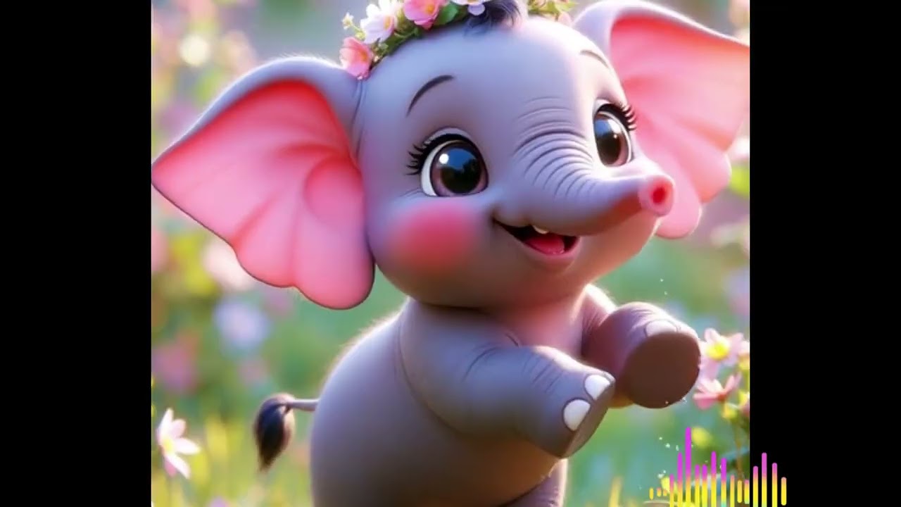 "Cutest Baby Elephant Ever! Little Ellie Splashing in Flower Paradise | MegaMotion Tales