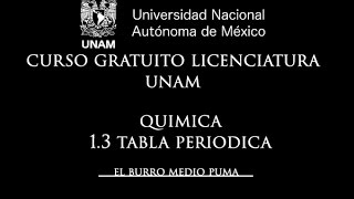 06 UNAM BACHELOR'S DEGREE COURSE | CHEMISTRY / 1.3 PERIODIC TABLE 06 UNAM BACHELOR'S DEGREE COURSE | CHEMISTRY / 1.3 PERIODIC TABLE