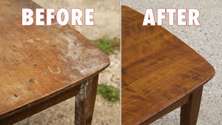 The Filthiest Mid Century Table Gets Refinished | Furniture Restoration & Repair