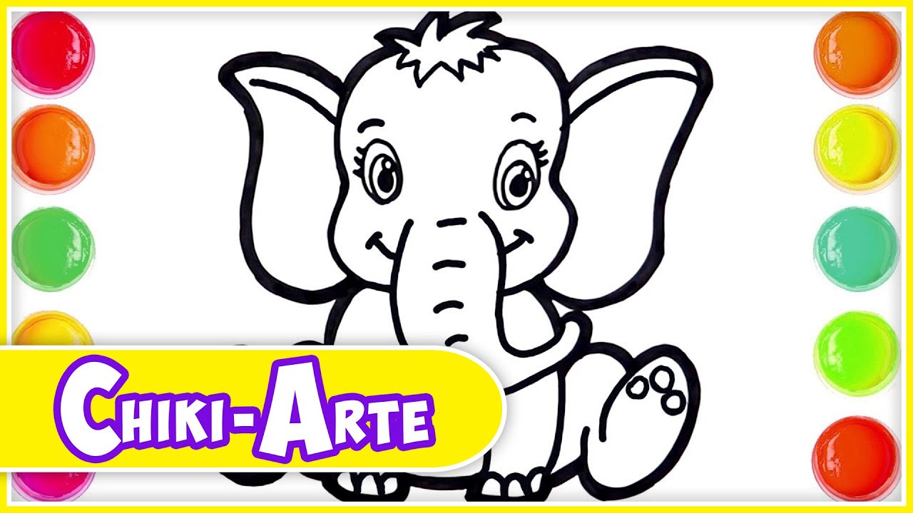 Cómo dibujar un Elefantito - Dibujos para Niños | Chiki-Arte Aprende a Dibujar