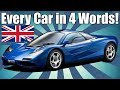 Every Car Ever in 4 Words! BRITISH EDITION