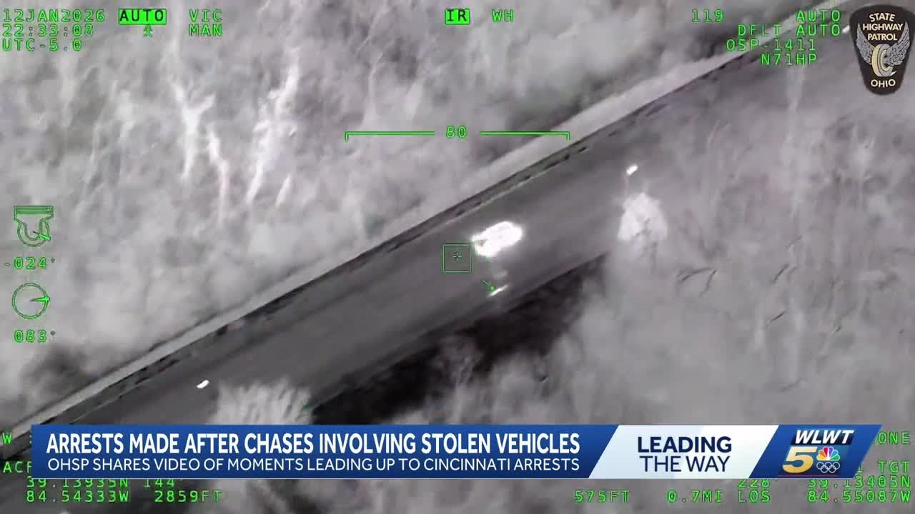 OSHP, Cincinnati police make multiple arrests after 2 chases Monday night