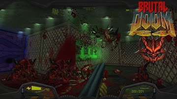 Brutal Doom 64 v2.5 [Upscale, Visor] - Map03: Main Engineering | 4K/60