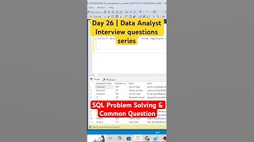 Day - 26 | Data Analyst Interview: SQL Problem Solving & Common Questions #azure #sql #coding