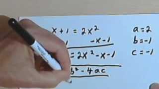 The Quadratic Formula, part 2 5-7b