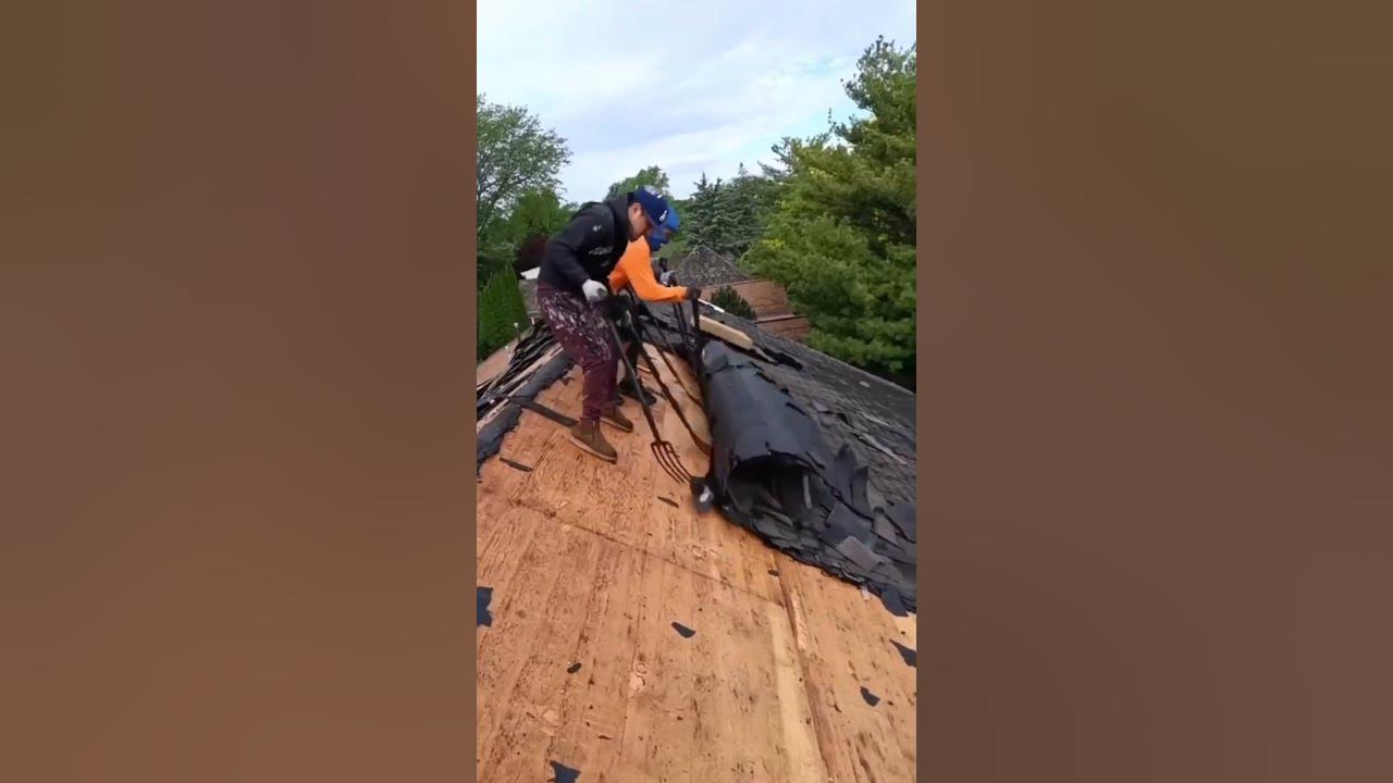 Pitchfork to remove shingles roofing work YouTube