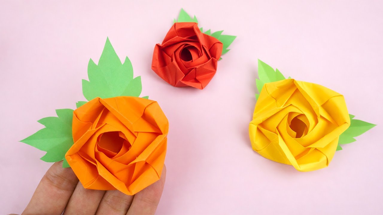 Rosen aus papier basteln - Basteln mit papier - Geschenke für Muttertag, Valentinstag