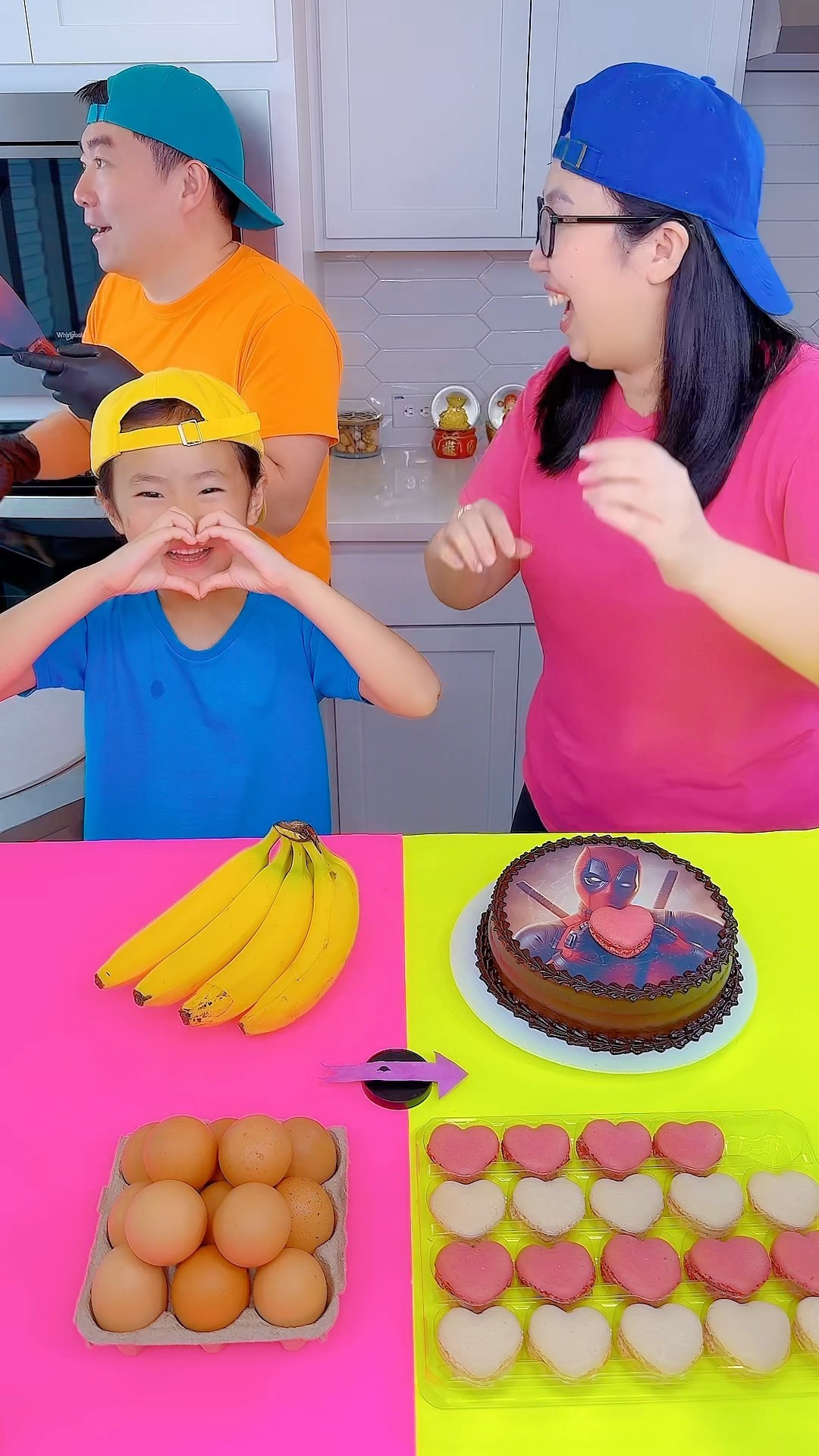 Deadpool cake vs bananas ice cream challenge!? #funny by Ethan Funny Family