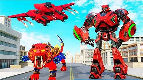 Flying Tank Transform Robot War : Lion Robot Android Gameplay
