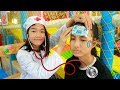 Kids Play Pretend Doctor Take Care Sister! Kids Pretend Play Cleaning Home Ball Song Children