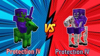 Skeleton Horseman With Enchanted Netherite Armor VS Zombie Horseman With Netherite Armor| Mob Battle