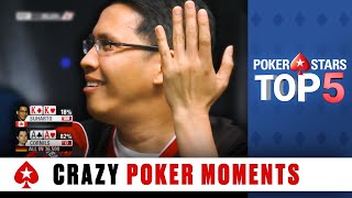 Crazy Poker Moments ♠ Poker Top 5 ♠ PokerStars Global