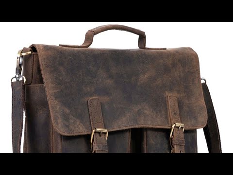 KomalC Buffalo hunter Leather Messenger Copper River Visconti Briefcase Laptop Briefcase Saddleback