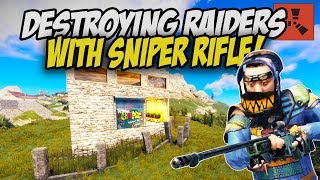 DESTROYING RAIDERS with the L96 SNIPER RIFLE! - Rust Solo Survival Gameplay