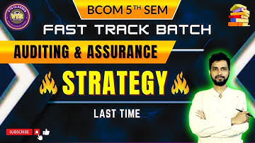B.Com 5th Sem | Auditing & Assurance | Exam Strategy @vinodtarasandipClasses