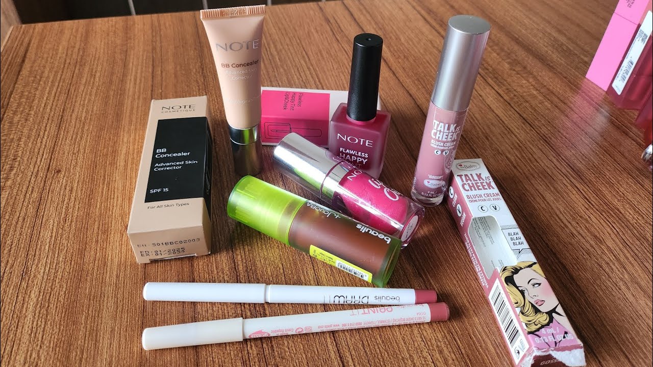 NOTE Concealer, Lip oil, blush & Beaulis lip oil, lipliner & The BALM Blush💕