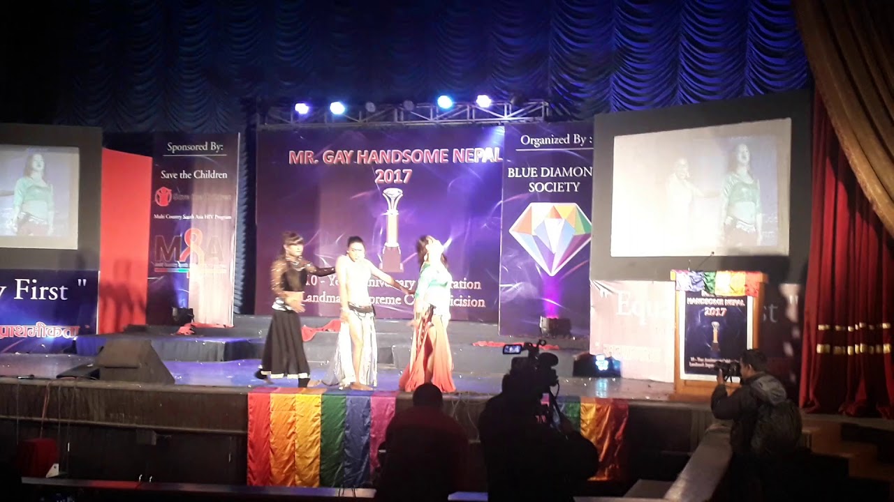 Dancing in the Mr.Gay Handsome Nepal Competition 2017.