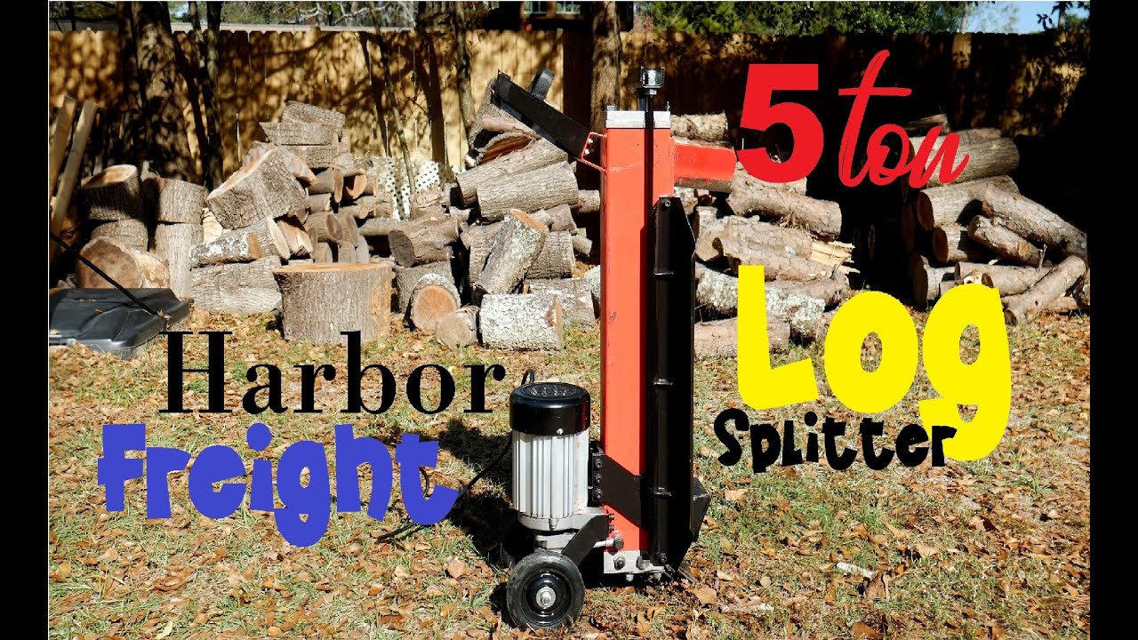 Harbor Freight 5 Ton Electric Log Splitter Test Review - YouTube