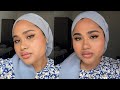grwm: easy glam makeup + my go-to pinless hijab style