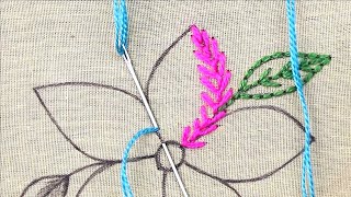very creative and gorgeous needle point art colorful modern flower embroidery design | simple stitch