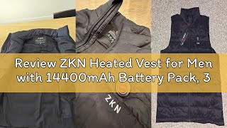 Review ZKN Heated Vest for Men with 14400mAh Battery Pack, 3 Heating Levels Men's Heated Vest, Light