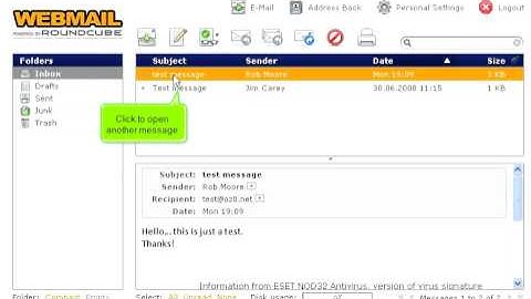 RoundCube - Open Email