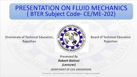 02 ME202 1 3 4 Fluids Propertied By Rakesh Bishnoi GPC Hanumangarh