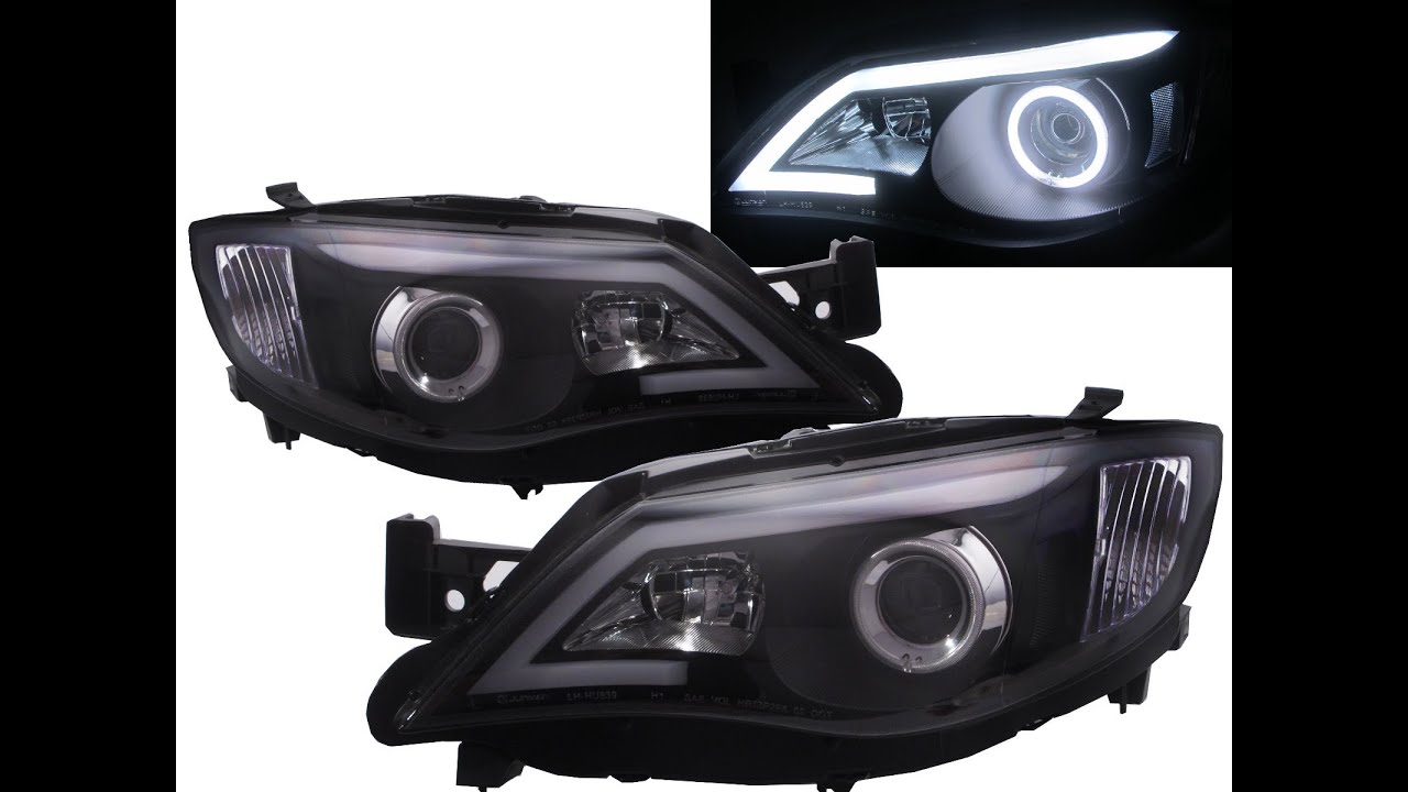 CrazyTheGod IMPREZA Outback 2008-2013 CCFL Angel-Eye Headlight LED BK