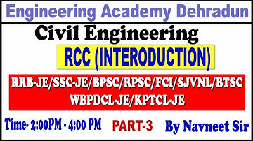 RCC LEC-1(INTRODUCTION) (CIVIL ENGINEERING) RRB-JE/SSC-JE/RPSC/BPSC