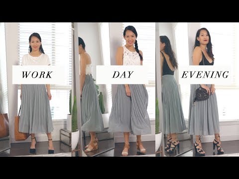 How to STYLE 1 SKIRT into  WORK, DAY , EVENING outfits| ANN LE