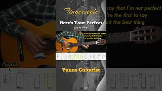 Here's Your Perfect - Jamie Miller - Fingerstyle Guitar Tutorial TAB + Chords + Lyrics