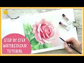Watercolour ROSE painting SIMPLIFIED : A step by step TUTORIAL for beginners