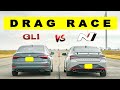 2022 Hyundai Elantra N DCT vs Jetta GLI DSG, someone wins. Drag and Roll Race.