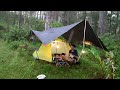 RELAXING CAMPING IN RAIN AND THUNDERSTORM ⛈️ sleeping soundly in a warm tent under the pouring rain