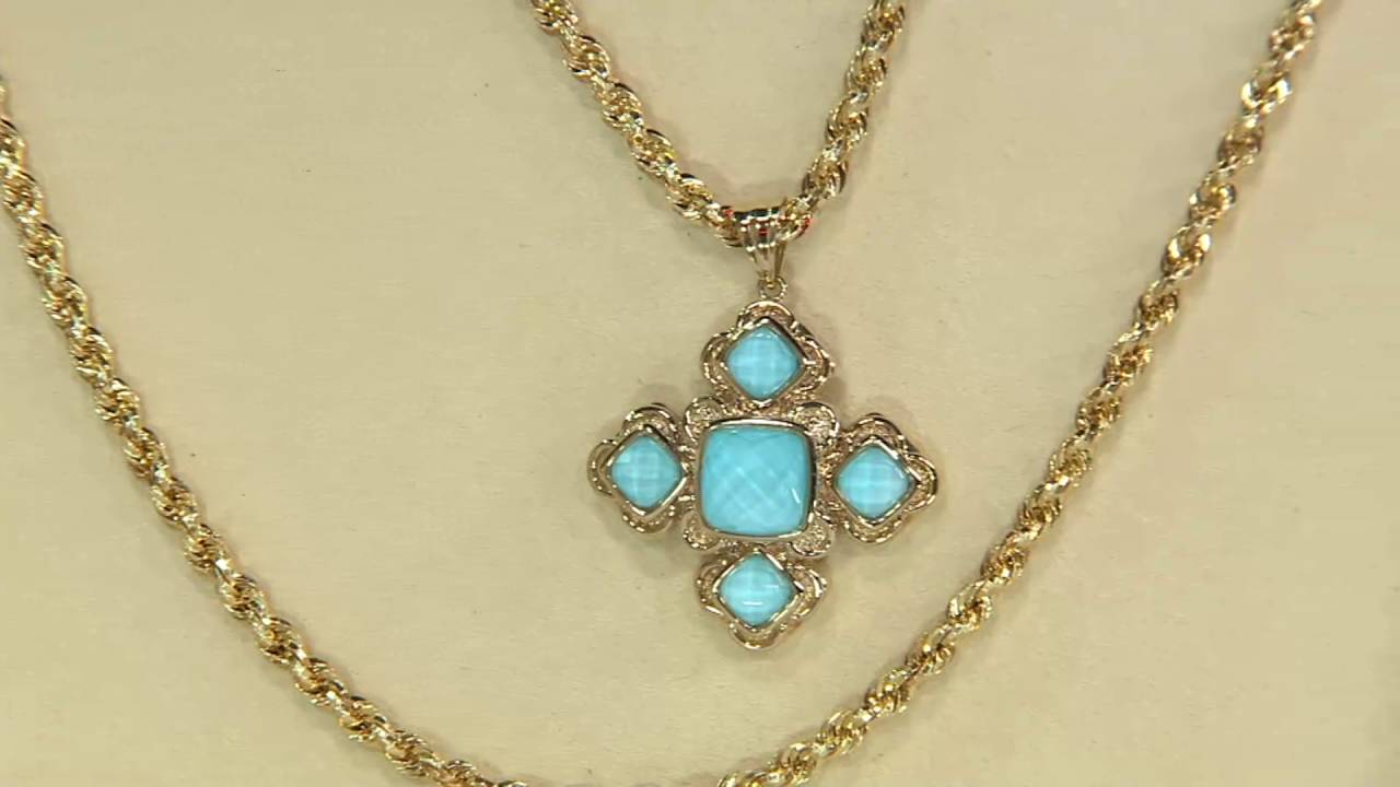 Judith Ripka Sterling Silver Gemstone & Diamonique Cross Necklace - QVC.com  | Necklace, Gemstones, Cross necklace