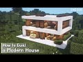 Minecraft: How To Build a Starter Modern House Tutorial(Relaxing Video) (#11) | 마인크래프트 건축, 모던하우스