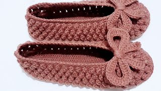 كروشية سليبر بطريقه جدا سهلة ||crochet_amleen