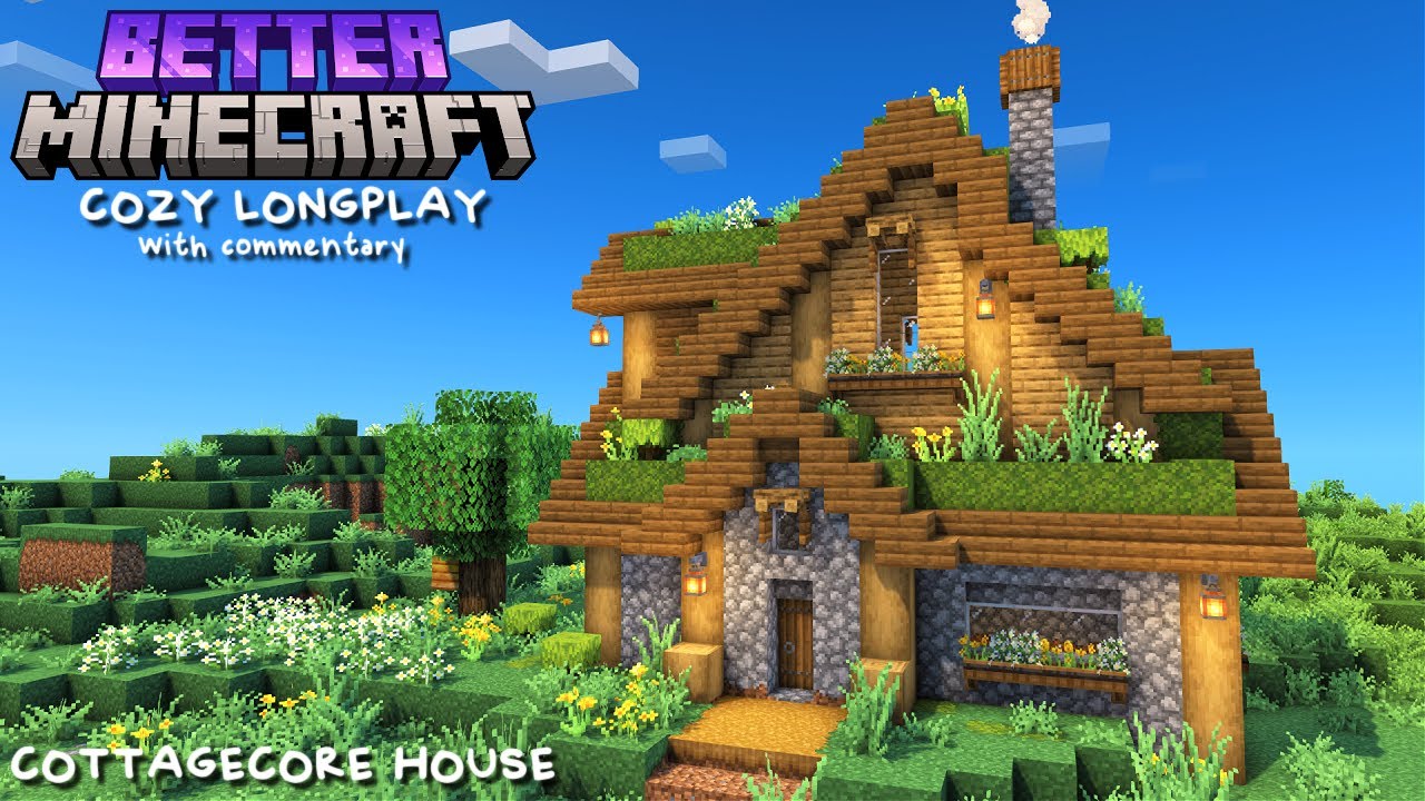 Cozy Better Minecraft Longplay (with commentary) Cottagecore House ₊˚ʚ ...