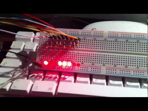 Binary counter on a Raspberry Pi using the GPIO outputs